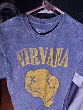NIRVANA Blue Kids' Short Sleeve Tee with Yellow Logo